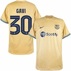 22-23 Barcelona Away Shirt + Gavi 30 (Official Cup Printing)