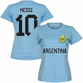 Argentina Maradona 10 Team Womens T-shirt - Sky Blue