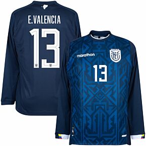 22-23 Ecuador Away Authentic L/S Shirt + E.Valencia 13 (Fan Style)