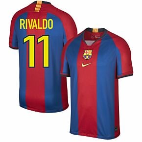 Barcelona Home Rivaldo 11 Jersey 1998 1999 (Fan Style Printing)