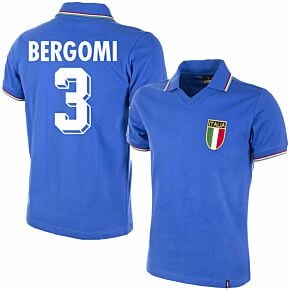 1982 Italy Home Shirt + Bergomi 3 (Retro Flock Printing)