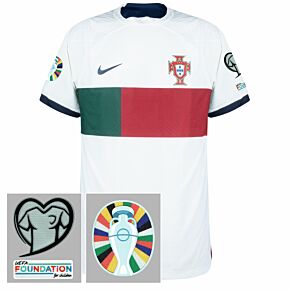 22-23 Portugal Away Dri-Fit ADV Match Shirt + Euro 2024 Qualifying Patch Set
