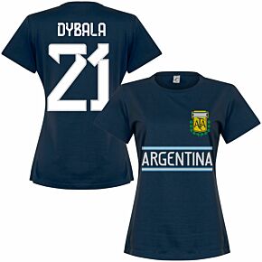 Argentina Dybala 21 Team Womens T-shirt - Navy