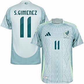 24-25 Mexico Away Authentic Shirt + S.Gimenez 11 (Official Printing