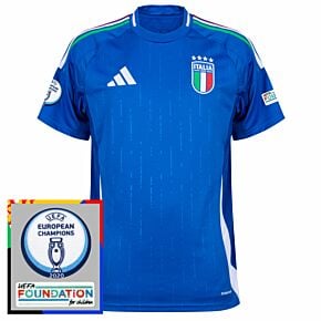 24-25 Italy Home Shirt incl. Euro 2024 & Foundation Tournament Patches