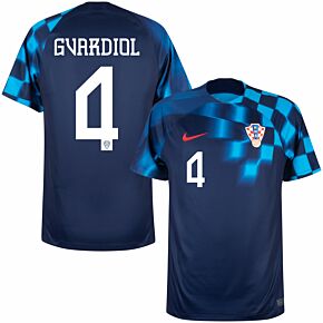 22-23 Croatia Away Shirt + Gvardiol 4 (Official Printing)