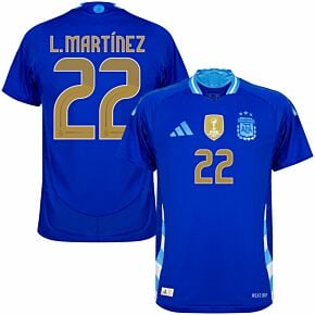 24-25 Argentina Away Authentic Shirt + L.Martínez 22 (Official Printing)