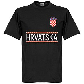 Croatia Team Tee - Black/White