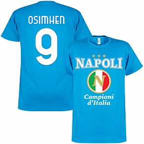 Napoli Campioni Osimhen 9 T-shirt - Aqua