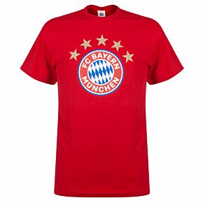 Bayern Munich Logo T-Shirt '5 Stars' - Red