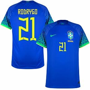 22-23 Brazil Away Shirt + Rodrigo 21 (Official Printing)