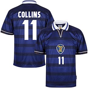 1998 Scotland Home World Cup Finals Retro shirt + Collins 11 (Retro Flock Printing)