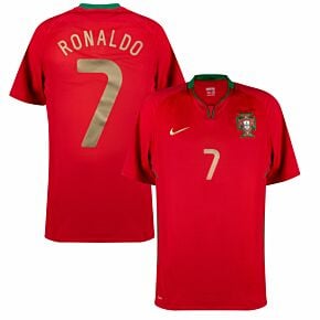 08-09 Portugal Home Jersey + Ronaldo 7 (Fan Style) - Boys