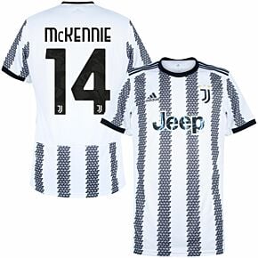 22-23 Juventus Home Shirt + McKennie 14 (Official Printing)