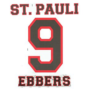 Ebbers 9 - 12-13 St Pauli Away Official Name & Number