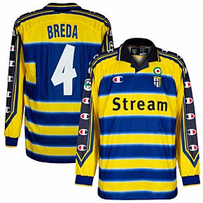 Champion Parma 1999-2000 Home Long-Sleeve Breda No.4 Shirt - NEW Player Issue - Size XL