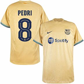 22-23 Barcelona Away Shirt + Pedri 8 (Official Cup Printing)