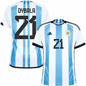 22-23 Argentina Home Shirt + Dybala 21 (Official Printing)