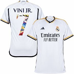 23-24 Real Madrid Home Shirt + Vini Jr. 7 (Pre-Season Printing)