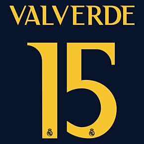 Valverde 15 (Official Cup Printing) - 23-24 Real Madrid Away