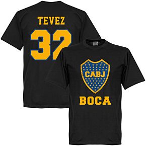 Boca Tevez 32 CABJ Crest Tee - Black
