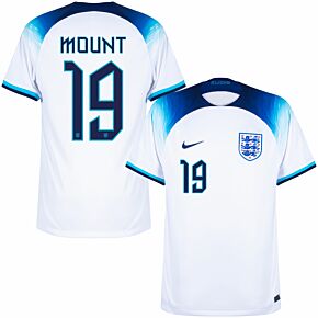 22-23 England Home Shirt + Mount 19 (Official Printing)
