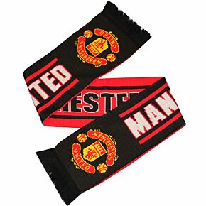 Manchester United Named Scarf - Red/Black