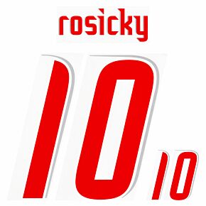 Rosicky 10 - 06-07 Czech Republic Away Official Name and Number Transfer