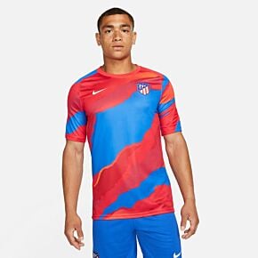 21-22 Atletico Madrid Champions League Pre-Match Top - Red/Blue