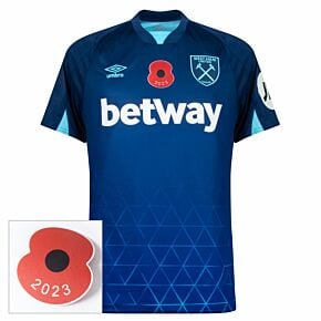 23-24 West Ham 3rd Shirt + British Legion Poppy