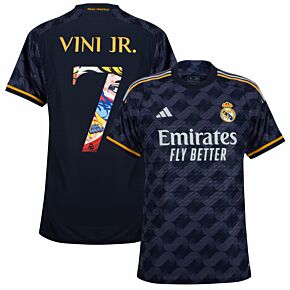 23-24 Real Madrid Authentic Away Shirt + Vini Jr. 7 (Pre-Season Printing)