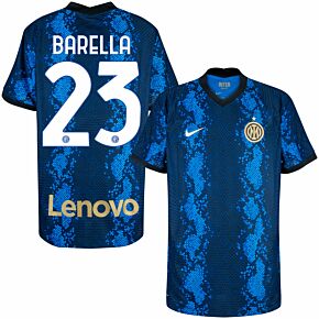 21-22 Inter Milan Dri-Fit ADV Match Home Shirt (no sponsor) + Barella 23 (Official Printing)