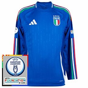 24-25 Italy Home L/S Shirt incl. Euro 2024 & Foundation Tournament Patches