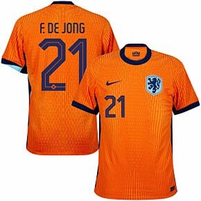 24-25 Holland Dri-Fit ADV Match Home Shirt + F. De Jong 21 (Official Printing)