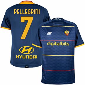 21-22 AS Roma 4th Elite Shirt + Pellegrini 7 (Official Printing)