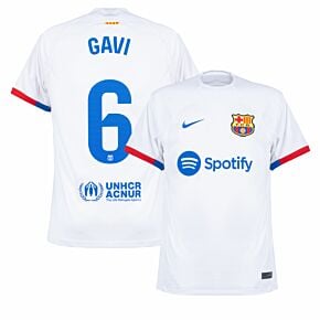 23-24 Barcelona Away KIDS Shirt + Gavi 6 (La Liga)