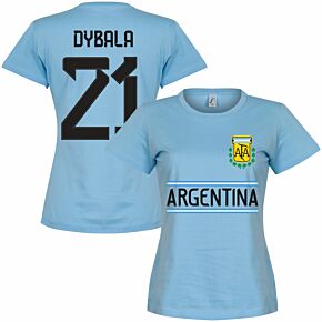 Argentina Dybala 21 Team Womens T-shirt - Sky Blue