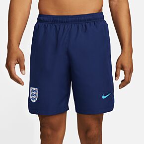 22-23 England Dri-Fit Stadium Shorts - Blue Void/Blue Fury (Zipped Pockets)