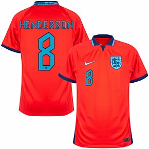 22-23 England Away Shirt + Henderson 8 (Official Printing)