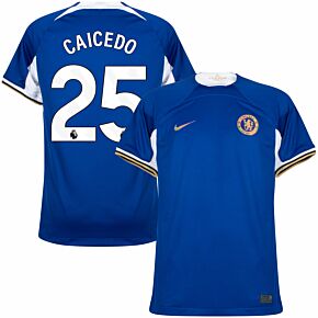 23-24 Chelsea Home Shirt + Caicedo 25 (Premier League)