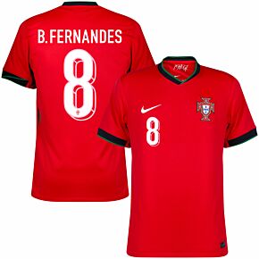 24-25 Portugal Home Shirt + B.Fernandes 8 (Official Printing)