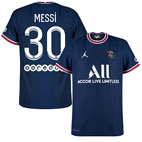 21-22 PSG Dri-Fit ADV Match Home Shirt + Messi 30 (Ligue 1 Printing)