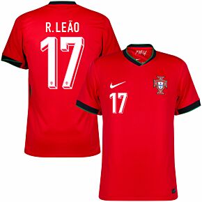 24-25 Portugal Home Shirt + R.Leão 17 (Official Printing)