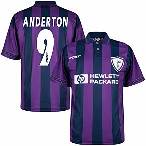 95-96 Tottenham Away Retro Shirt + Anderton 9 (Retro Printing)