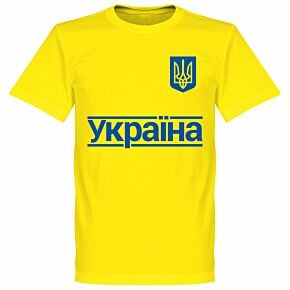 Color : Blue+Yellow, Size : Child-S RJWL Soccer Jersey Short Sleeve suit T Shirt Kids Ukraine Logo Football Team Uniform 