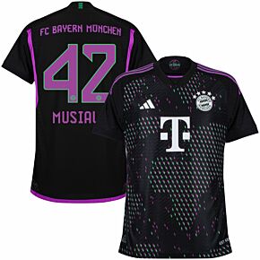 23-24 Bayern Munich Authentic Away Shirt + Musiala 42 (Official Printing)