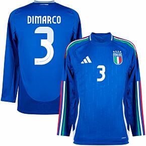 24-25 Italy Home L/S Shirt + Dimarco 3 (Official Printing)
