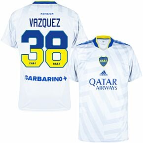 21-22 Boca Juniors Away Shirt + Vazquez 38 (Fan Style Printing)