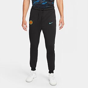 21-22 Inter Milan Champions League Fleece Travel Pants - Black/Blue