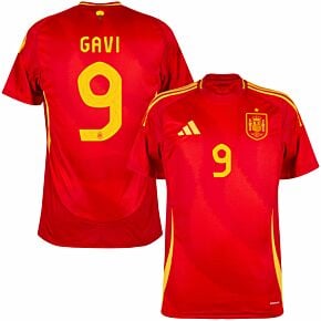 24-25 Spain Home Shirt + Gavi 9 (Official Printing)